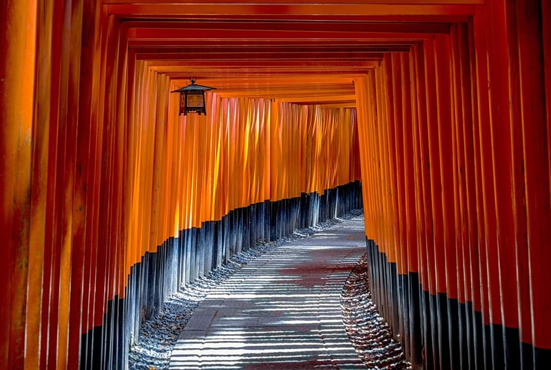 Torii gates in Kyoto, Japan